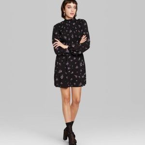 Wild Fable Smocked High Neck Floral Mini Dress